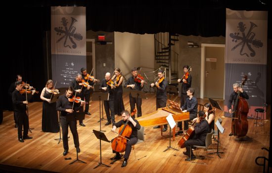 12.03.23: Orquestra Sphaera Mundi com o concerto "O mundo ao Revés" no projeto Sonoridades no Centro Histórico-cultural Santa Casa em Porto Alegre. Foto Eduardo Seidl/Fototaxia